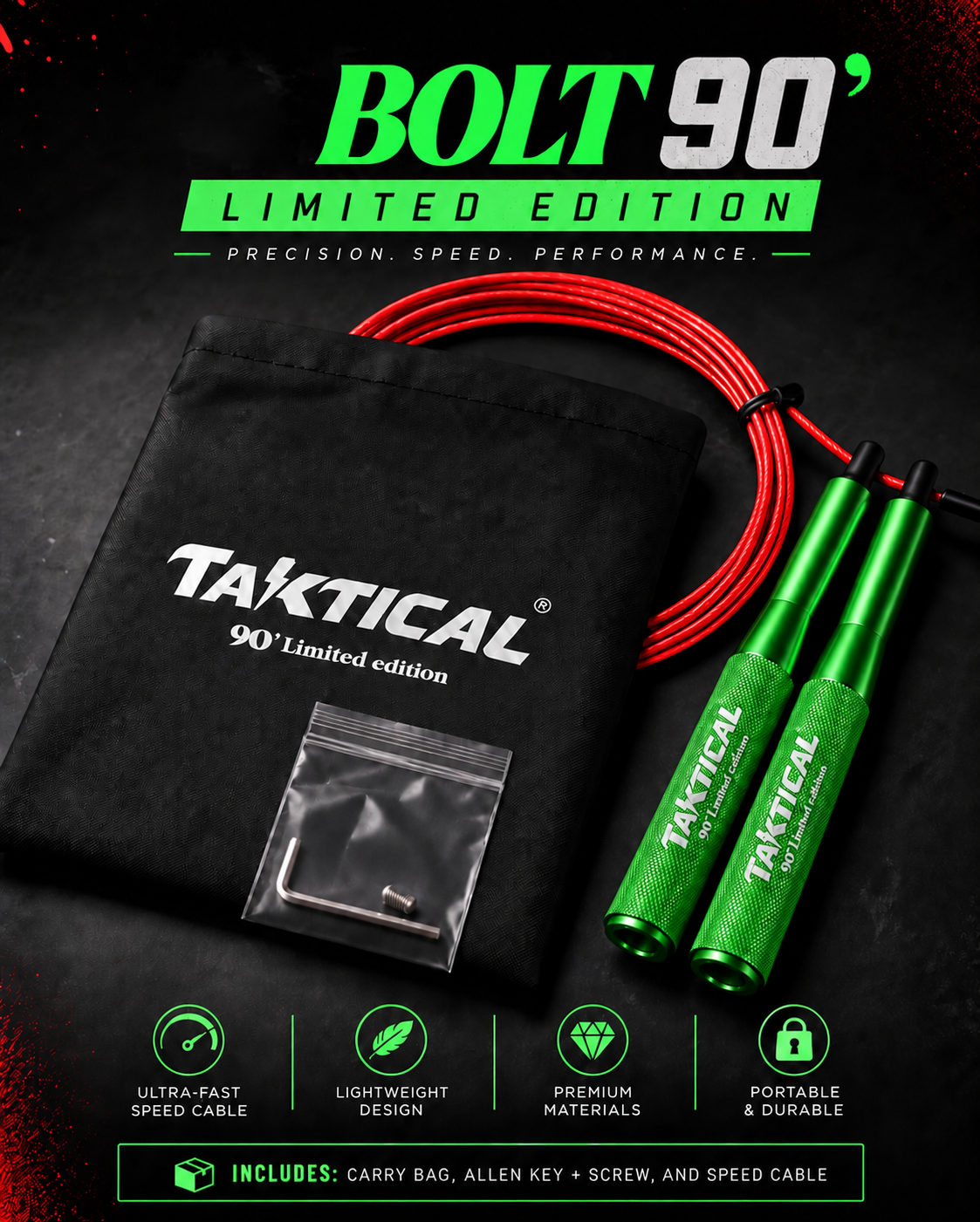 BOLT 90' Límited edition Speed Rope